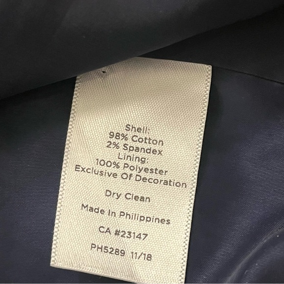 Talbots Blazer Womens 8 Blue White Stripes Lined Career Office Nautical Ladies - Picture 4 of 8